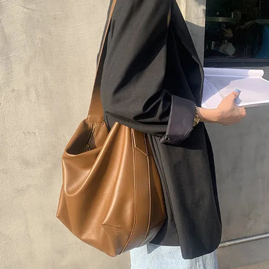 Bolso Boston de Cuero PU con Diseño de Almohada Vintage para Mujer, Bolso Casual de Gran Capacidad, Bolso de Hombro y Crossbody, Shopper Totes de Moda