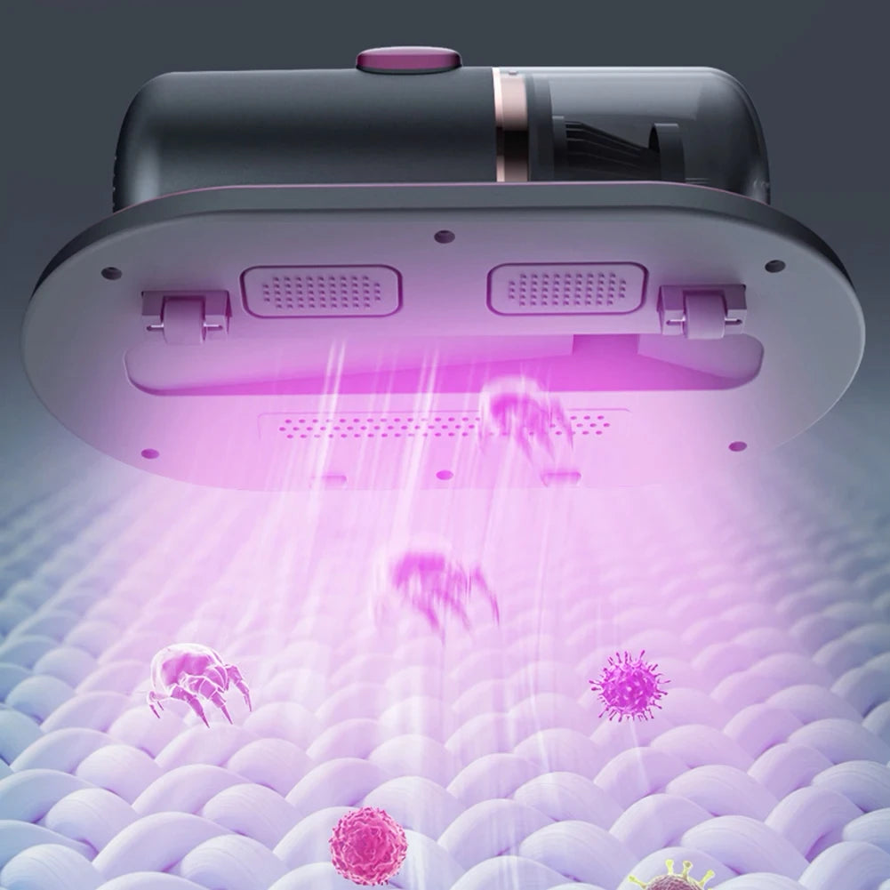 Aspiradora de Colchones Portátil con Luz Ultravioleta - Eliminador de Ácaros Inalámbrico y Recargable USB