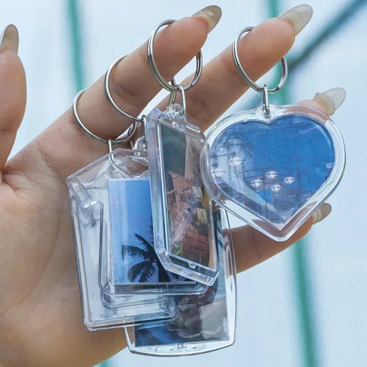 1/5/10pcs Llaveros de Acrílico Transparentes con Foto - Marco Personalizado con Borlas y Diseño Varios