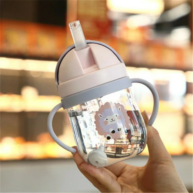 Taza de Alimentación para Bebé 250ml con Pajita, Taza de Entrenamiento para Niños, Botella de Bebida para Aprender a Beber