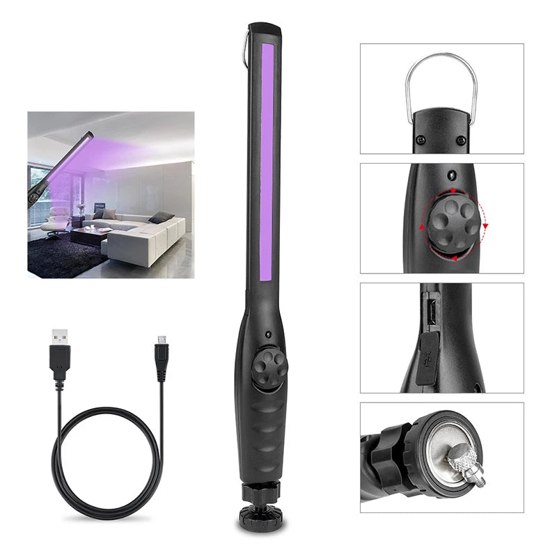 Lámpara de Esterilización Ultravioleta LED Recargable para el Hogar, Desinfección y Esterilización
