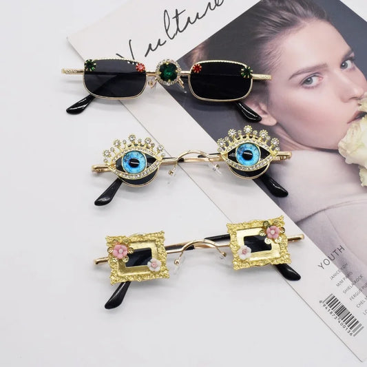 Gafas de Sol Vintage para Mujer con Diamantes de Imitación - Lentes de Sol Steampunk de Marca de Lujo, Estilo Único y a la Moda