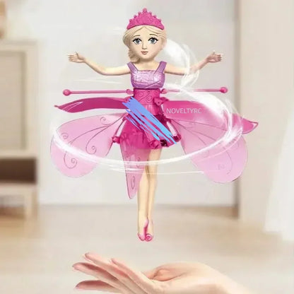 Muñeca Voladora con Inducción por Gestos - Juguete Luminoso Helicóptero para Niñas, Regalo Infantil