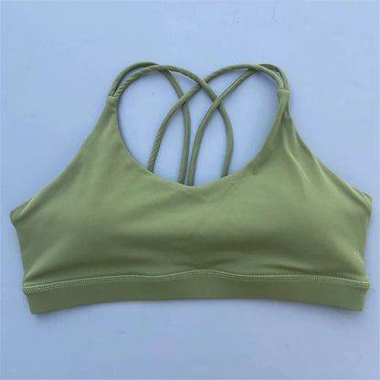Sujetador de Fitness Suave de Alta Resistencia para Mujer - Top Deportivo Ajustado, Ropa Interior de Entrenamiento Integral, Gimnasio, Yoga, Almohadilla para el Pecho, Color Sólido
