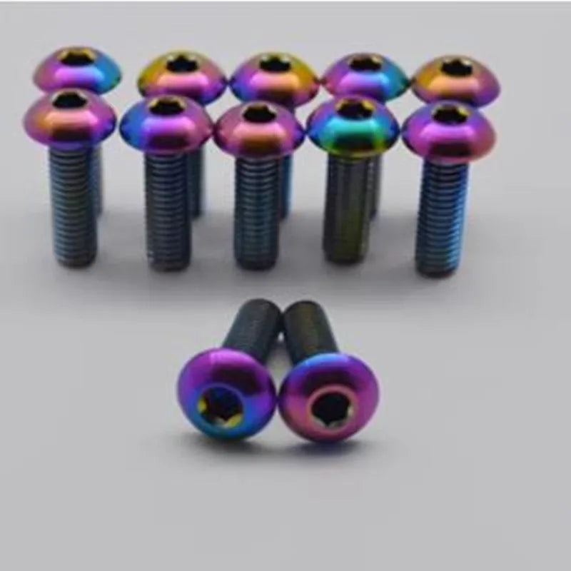 Tornillos de Titanio GR2 ISO7380 - 5-10 Pcs M3, M4, M5, M6 | Coloridos y Duraderos