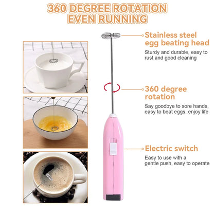 Mini Batidor Eléctrico Portátil para Café, Leche y Huevos - Espumador de Mano Sin Cables para Cappuccino, Batidos y Más