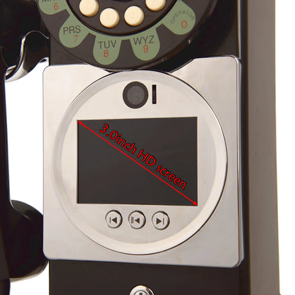 Libro de Mensajes de Video y Audio Retro para Bodas – Cabina Telefónica para Mensajes de Bendición y Registro de Invitados, Disponible en Negro y Rojo