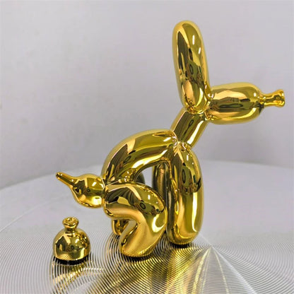 Escultura de Perro Globo de Resina - Adorable Estatua de Cachorro para Decoración del Hogar y Oficina