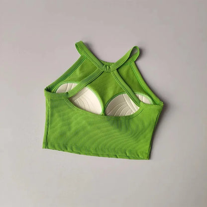 Sujetador Deportivo con Acolchado Fijo para Mujer - Top de Yoga Antichoque y Camiseta de Entrenamiento