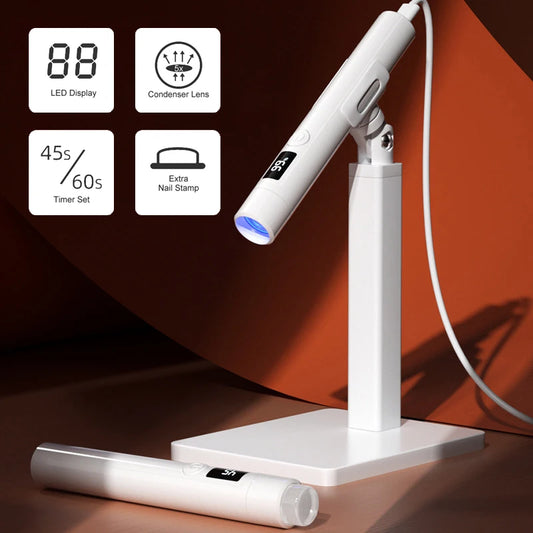 Mini secador de uñas led uv portátil lapiz,mini lampara uv led para uñas,linterna lavero led y uv recargable