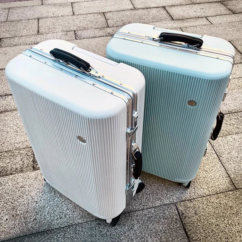 Maleta de Viaje con Marco de Aluminio y Gran Capacidad, con Cerradura de Contraseña, Ruedas Mudas, Diseño Fashion en ABS+PC, Ligera y Duradera