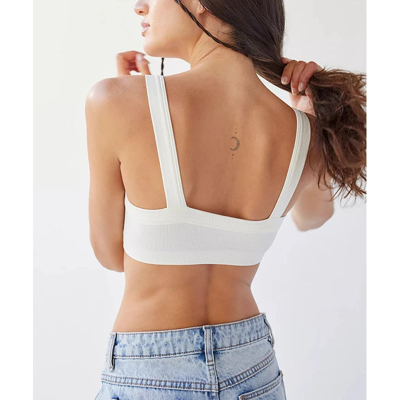 Top Corto de Tubo para Mujer en Algodón Tejido, Diseño Ajustado y Sin Mangas – Crop Top de Verano, Streetwear Casual