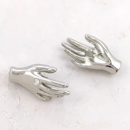 Botones de Metal con Diamantes de Imitación y Perlas en Forma de Palma – Accesorios de Costura para Abrigos de Tweed y Suéteres de Punto, Pack de 6 Piezas
