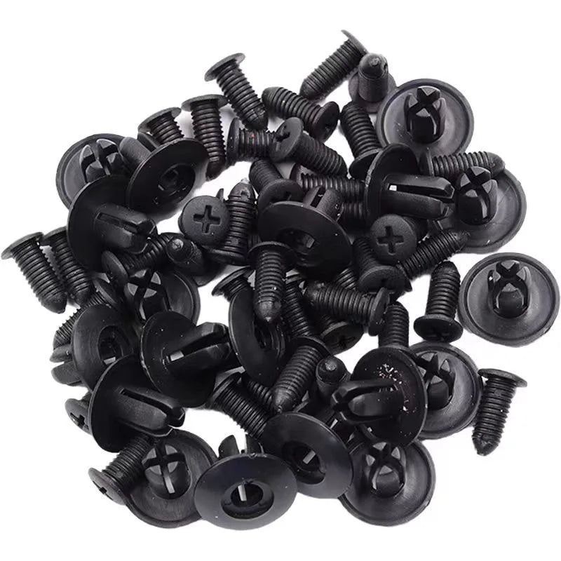 100/50 Pcs Sujetadores de Plástico de 8mm - Tornillos Universales para Parachoques de Auto