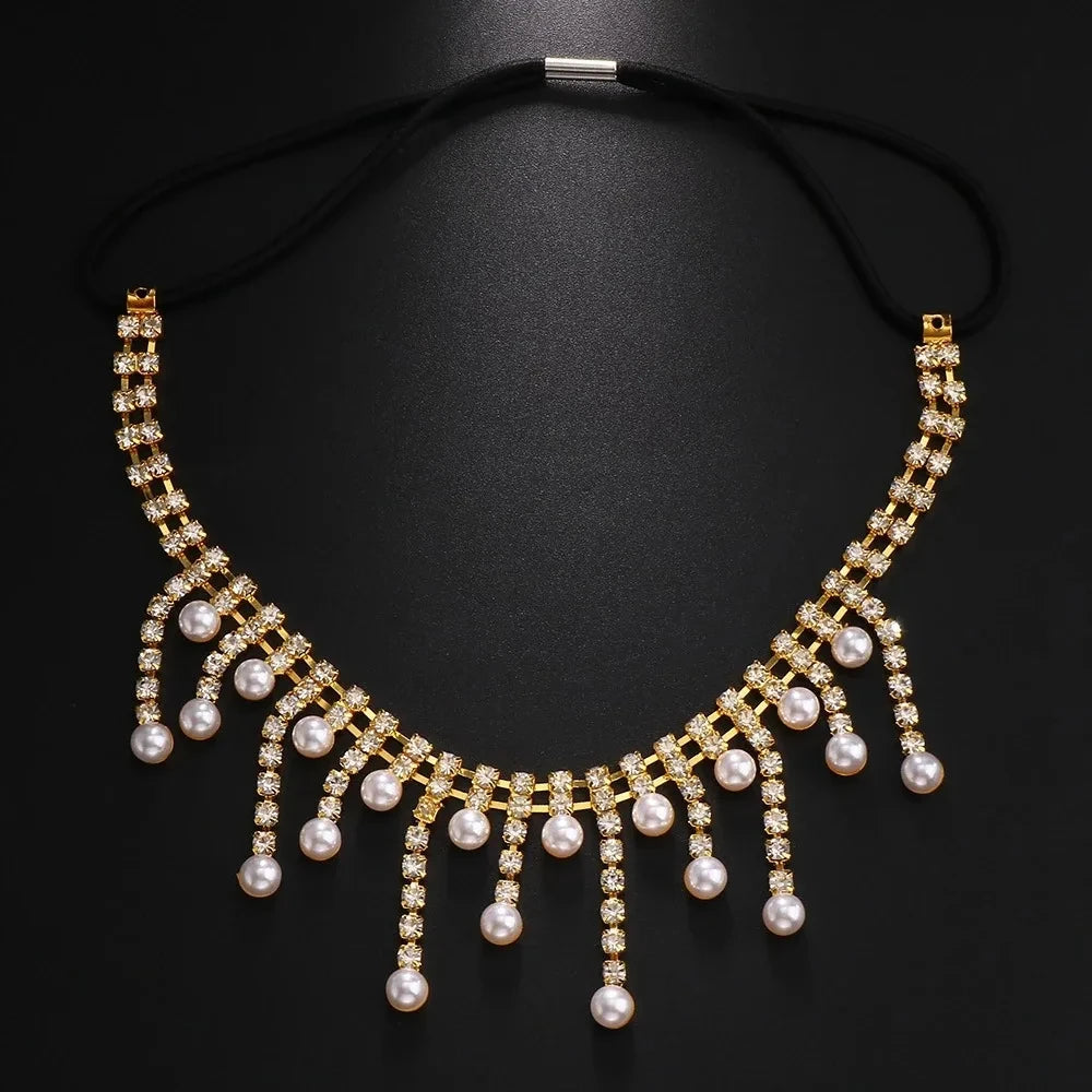 Cadena de Pierna con Borla y Perlas de Imitación para Mujer, Joyería Brillante de Muslo para Playa, Bikinis Sexy, Rave