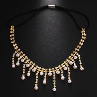 Cadena de Pierna con Borla y Perlas de Imitación para Mujer, Joyería Brillante de Muslo para Playa, Bikinis Sexy, Rave