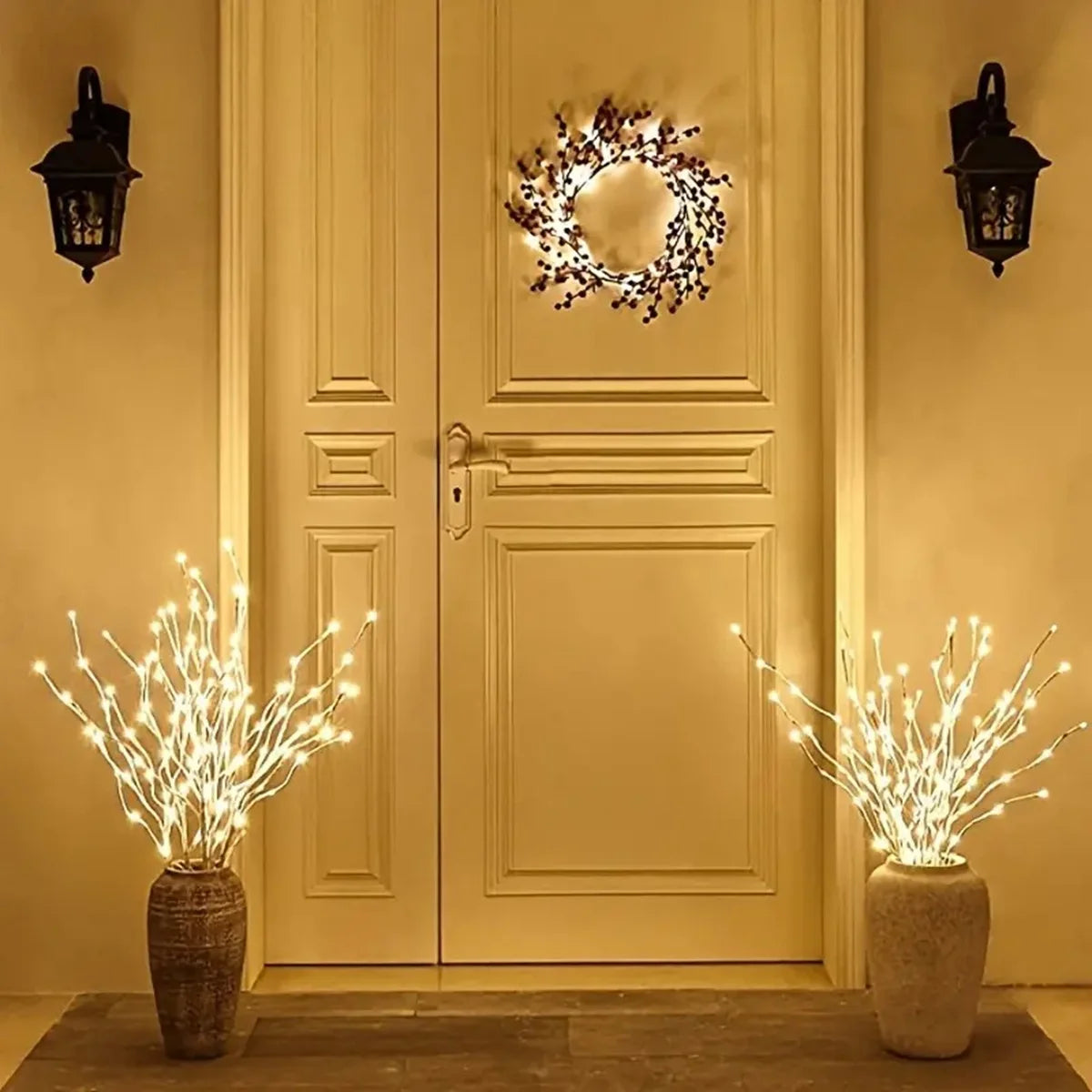 Lámpara LED de Ramas de Abedul Blanco - Luces Festivas a Pilas para Decoración de Navidad, Bodas y Fiestas