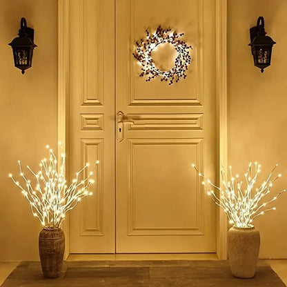 Lámpara LED de Ramas de Abedul Blanco - Luces Festivas a Pilas para Decoración de Navidad, Bodas y Fiestas
