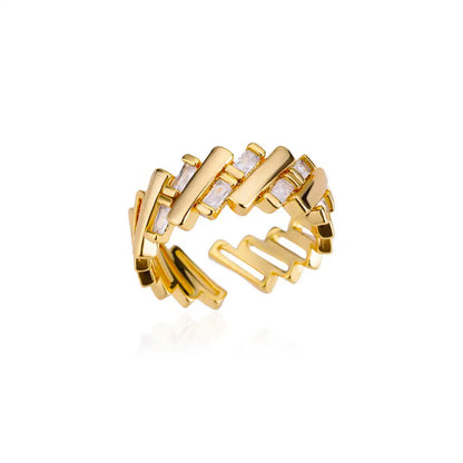 Anillos de Color Oro 18K para Mujer con Cristal de Zirconia - Anillo de Compromiso y Boda, Joyería de Pareja Popular