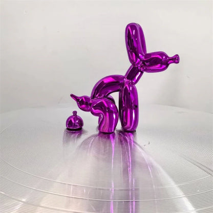 Escultura de Perro Globo de Resina - Adorable Estatua de Cachorro para Decoración del Hogar y Oficina