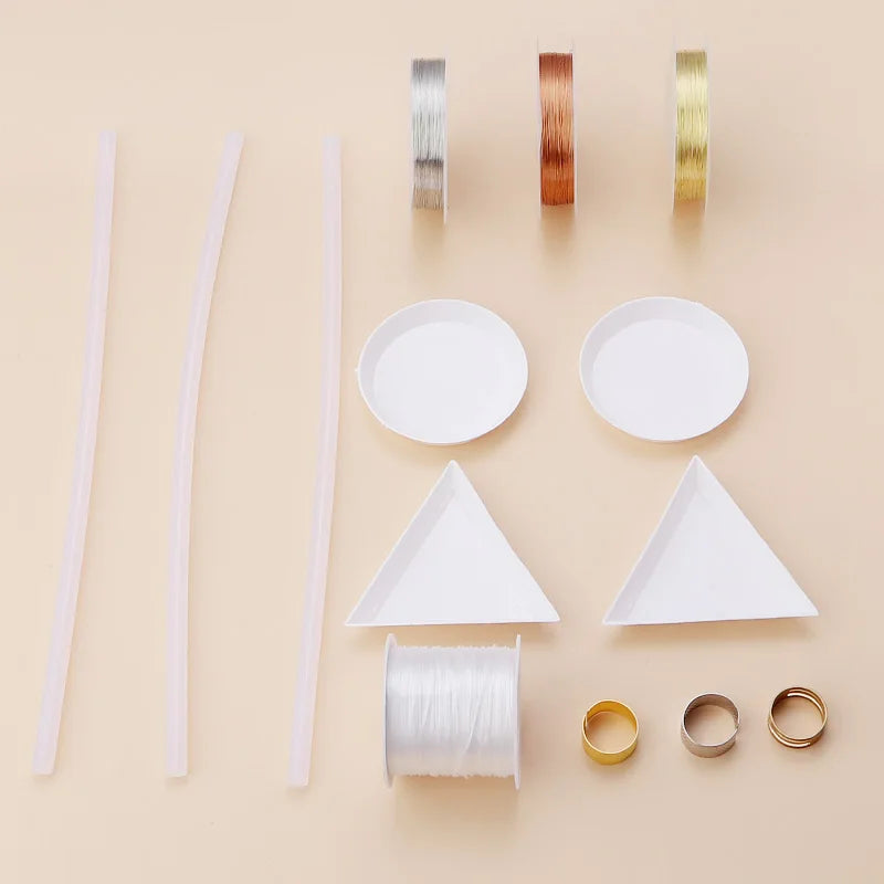 Herramienta de Bricolaje para Hacer Joyas - Kit Completo de Accesorios de Reparación con Alicates, Cuerdas Elásticas, Tijeras y Más