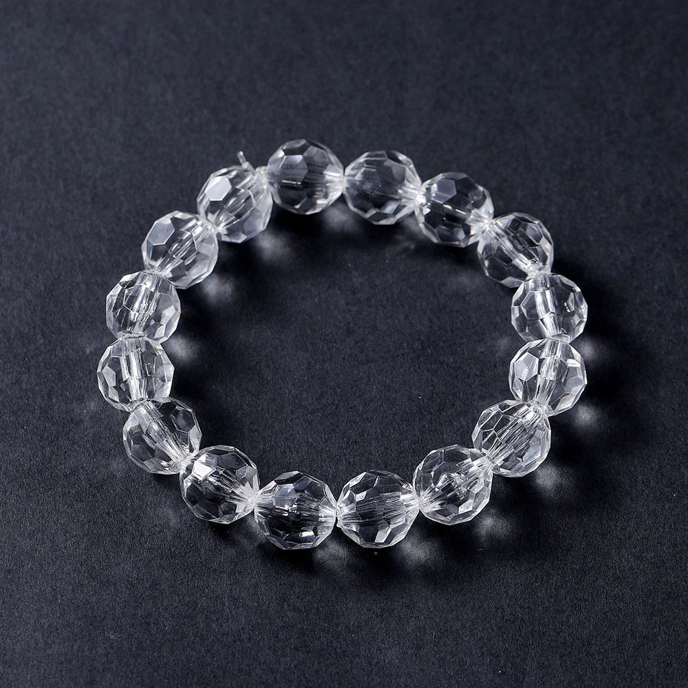 Cuentas Acrílicas Facetadas Transparentes Blancas - 4-16mm - Set de 10 a 300 Piezas para Pulseras y Collares - Accesorios de Fabricación de Joyas