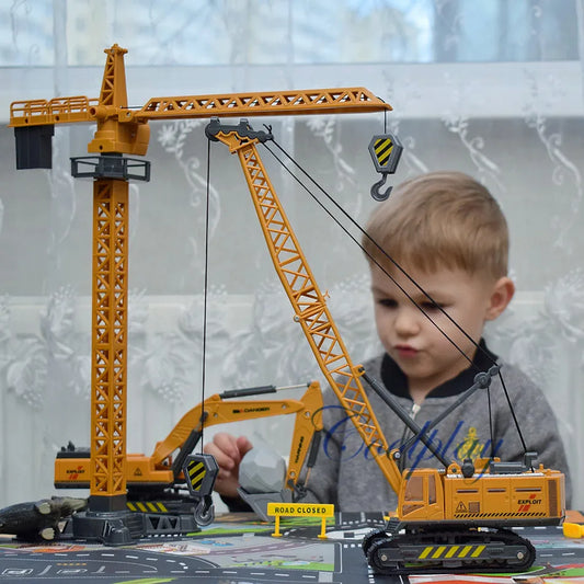 Set de 9 Modelos de Vehículos de Construcción de Aleación, Camiones de Juguete de Metal, Excavadora, Cargador y Tractor para Niños, Regalo Educativo