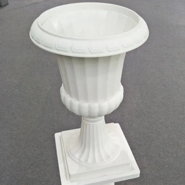 Jarrón de Plástico Blanco y Negro para Decoración del Hogar, Jarrón Grande para Bodas, Jardín, Balcón, Patio, Maceta de Flores y Adornos