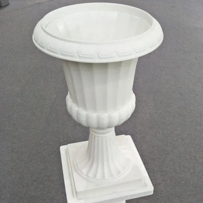 Jarrón de Plástico Blanco y Negro para Decoración del Hogar, Jarrón Grande para Bodas, Jardín, Balcón, Patio, Maceta de Flores y Adornos