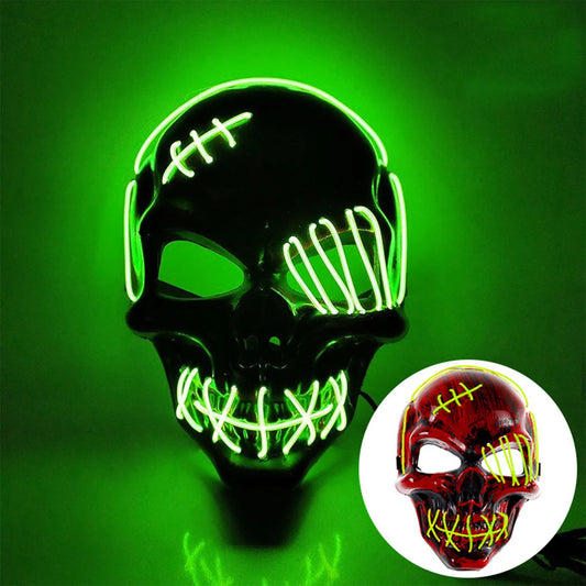 Máscara Luminosa de Un Ojo para Halloween, Accesorios de Cosplay con Luces LED, Máscara de Horror para Carnaval y Fiesta de Disfraces