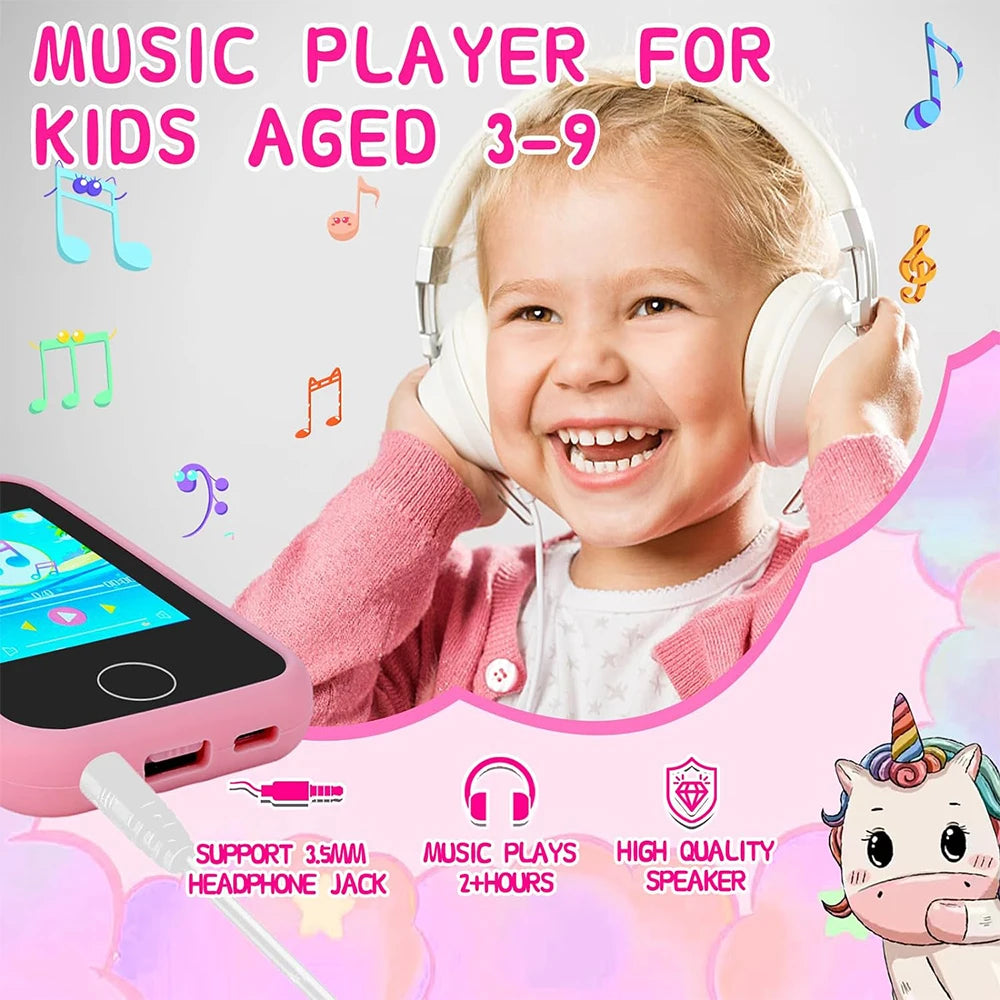 Teléfono Inteligente Infantil Musical con Pantalla Táctil, Unicornio de Juguete Educativo para Niñas y Niños, Regalo de Cumpleaños y Navidad