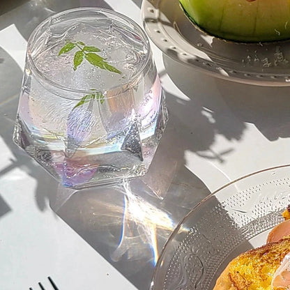 Vaso Transparente Hexagonal de 300ml - Vaso Colorido para Agua, Leche, Jugo, Bebidas y Vino, Ideal para Cocina y Hogar