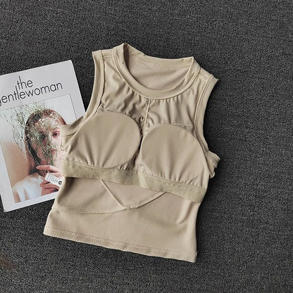 Sujetador Deportivo de Alta Fuerza para Mujer, Top de Yoga con Soporte Shockproof, Bra de Gimnasio Push-Up Padded para Running y Fitness