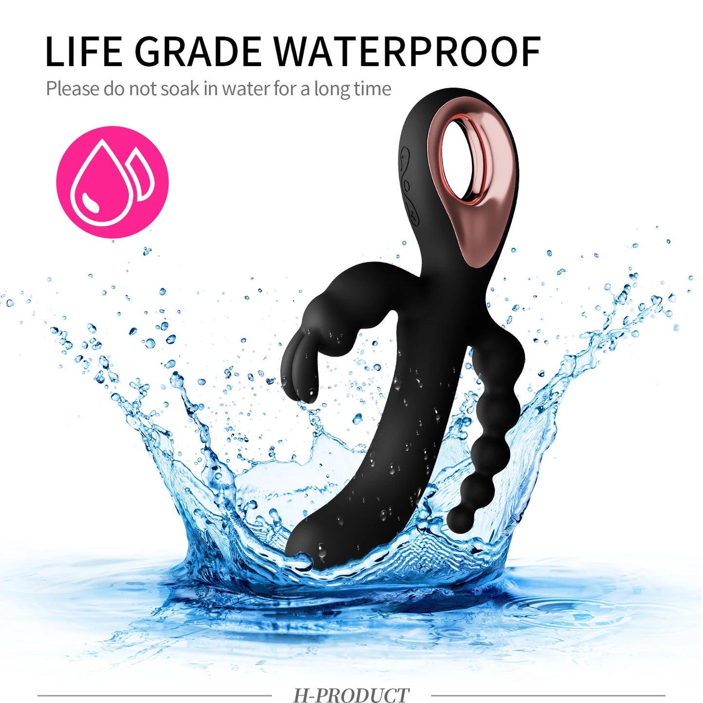 Consolador 3 en 1 Conejo Vibrador para Mujeres – Estimulador de Punto G, Clítoris y Anal, Juguete Sexual para Orgasmo Femenino