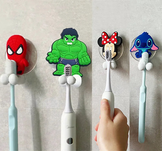 Soporte para Cepillos de Dientes Disney Stitch, Mickey y Minnie Mouse | Estante de Pared para Niños con Figuras de Frozen y Spiderman, Juguete de Baño y Cocina