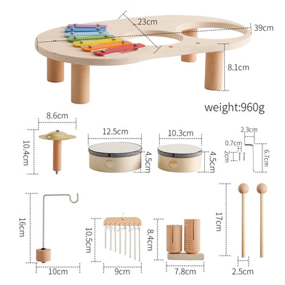 Instrumentos Musicales de Madera para Bebés - Juguete de Percusión Multifuncional, Piano de Ocho Tonos, Regalos de Cumpleaños Montessori