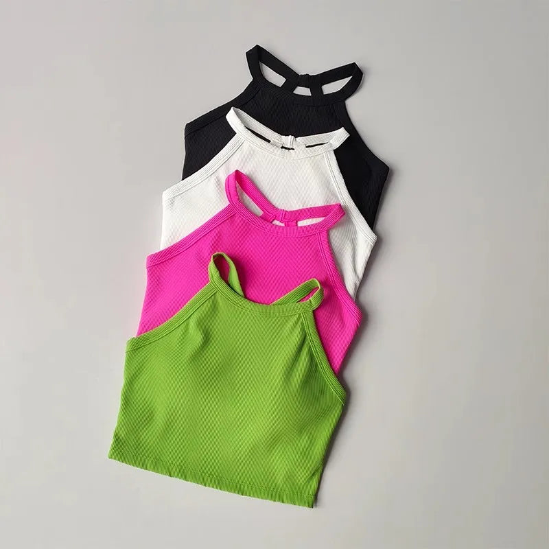 Sujetador Deportivo con Acolchado Fijo para Mujer - Top de Yoga Antichoque y Camiseta de Entrenamiento