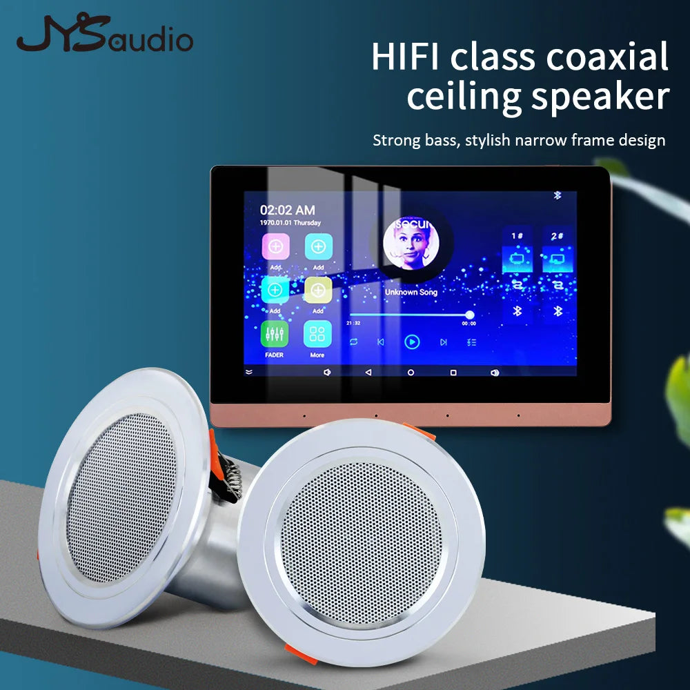 Amplificador de Sonido para Teatro en Casa Inteligente con WiFi y Bluetooth - Panel de Música Android Empotrado en Pared - Altavoces Estéreo Mini de Techo para Hotel y Residencial