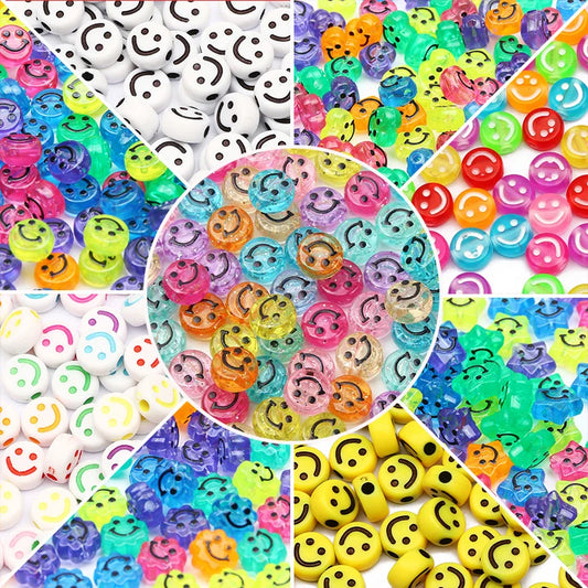Joyería de Moda - Perlas Acrílicas Planas Redondas para Crear Joyería - Perlas Espaciadoras Sueltas para Pulseras DIY
