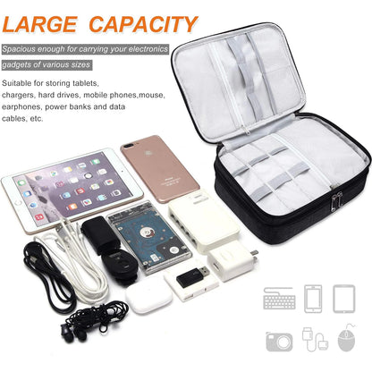 Bolsa Organizadora de Cables Impermeable - Estuche Portátil para Accesorios Electrónicos y Cargadores