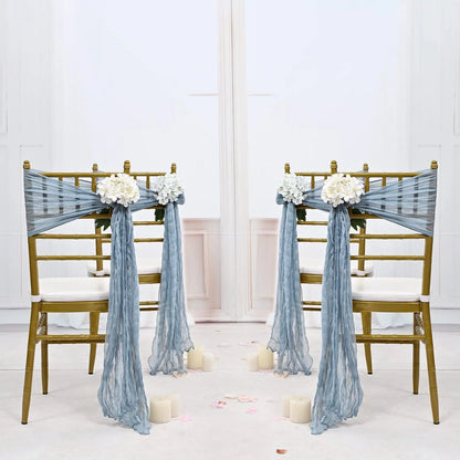 Fajas de gasa verde salvia para sillas de boda, 30 piezas, 30x275 cm, con lazo decorativo para eventos y recepciones