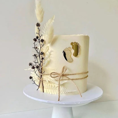 6 Piezas de Topper de Pastel Acrílico para Baby Shower – Decoración de Pies de Bebé para Revelación de Género y Primer Cumpleaños
