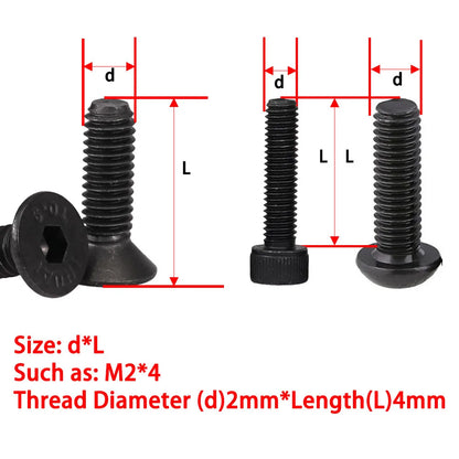 Kit de 500 Tornillos M2 y M2.5 - Tornillos de Aleación para Electrónica, Laptop y PCB (4mm a 10mm)
