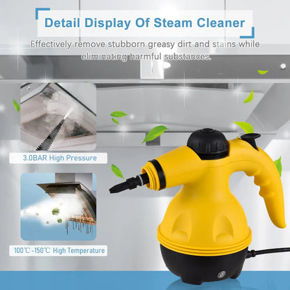 Limpiador a Vapor de Mano, 1000W, Alta Temperatura, Adecuado para Hogar, Cocina, Baño, Herramientas de Limpieza para Automóviles