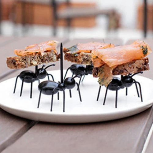Palillos de Fruta para Comida con Forma de Hormiga, Juego de 12 Piezas, Tenedores Decorativos para Aperitivos, Tartas y Postres, Vajilla para el Hogar y Fiestas