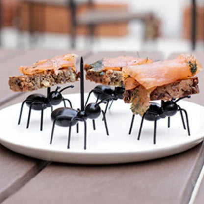 Palillos de Fruta para Comida con Forma de Hormiga, Juego de 12 Piezas, Tenedores Decorativos para Aperitivos, Tartas y Postres, Vajilla para el Hogar y Fiestas