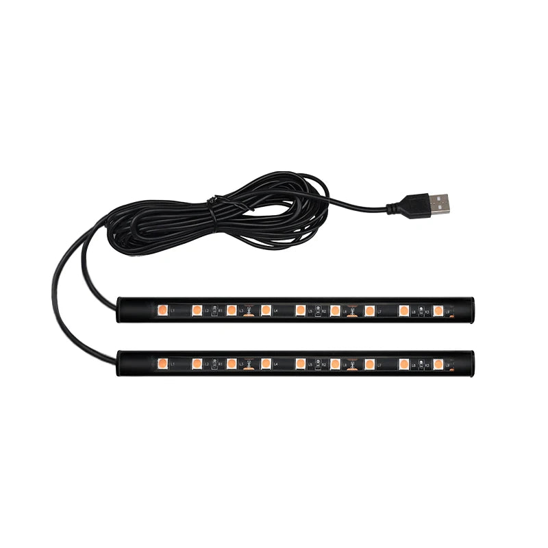 Luz LED de pie ambiental para Interior de coche, iluminación de retroiluminación USB, 5V, lámpara de neón de atmósfera decorativa automática, accesorios para vehículos