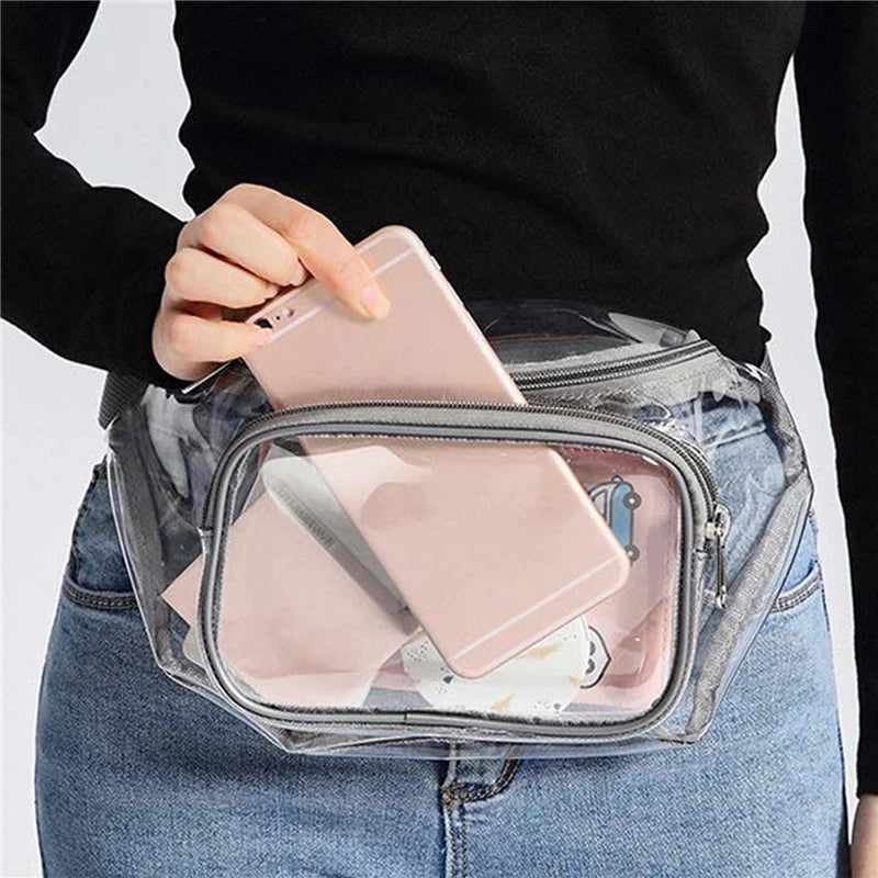 Bolso de Cintura PVC Transparente para Mujer – Fanny Pack Ajustable para Playa, Viajes, Running y Actividades al Aire Libre