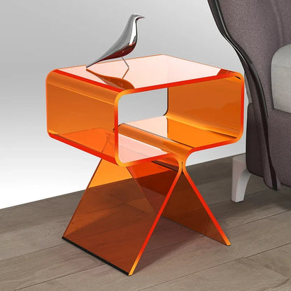Mesa Auxiliar de Sofá Transparente de Acrílico - Mesita de Noche Moderna para Sala de Estar y Diseño de Esquina