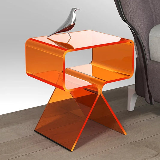 Mesa Auxiliar de Sofá Transparente de Acrílico - Mesita de Noche Moderna para Sala de Estar y Diseño de Esquina